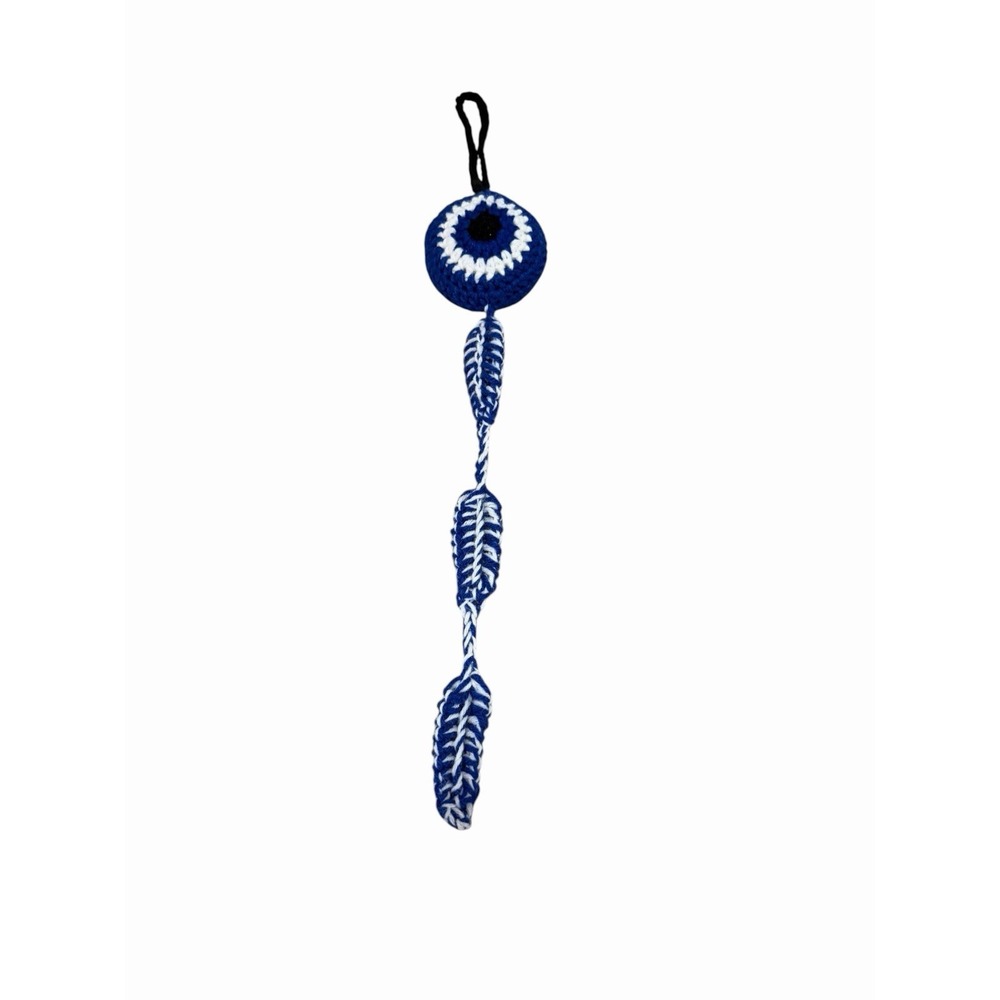 New Handmade Crochet Evil Eye Dream Catcher Home Decor Hanging Feathers